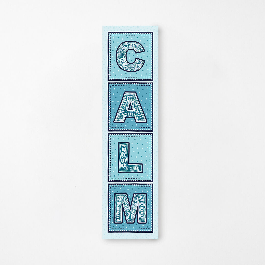 pack of 3 calm blue mindfulness bookmarks Printed on recycled card