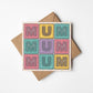 colourful typographic mother's day card Printed on fsc-certified card Blank inside