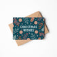 Dark blue nature Christmas card featuring plant and foliage illustrations Printed on FSC certified card Blank inside