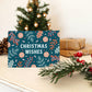 Unique dark blue nature Christmas card with intricate festive plant illustrations Perfect for nature and plant lovers Printed on FSC certified card Kraft brown recycled envelope
