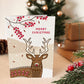 Unique illustrated stag Christmas card Kraft Brown recycled envelope
