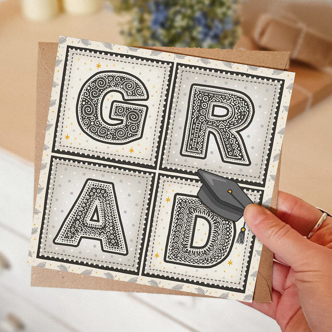 unique grad cards Modern Illustrated Graduation Card