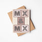 mx and mx non-binary wedding card for gender neutral wedding pink and cream unique wedding card Printed on FSC-certified card and supplied with a kraft brown recycled envelope