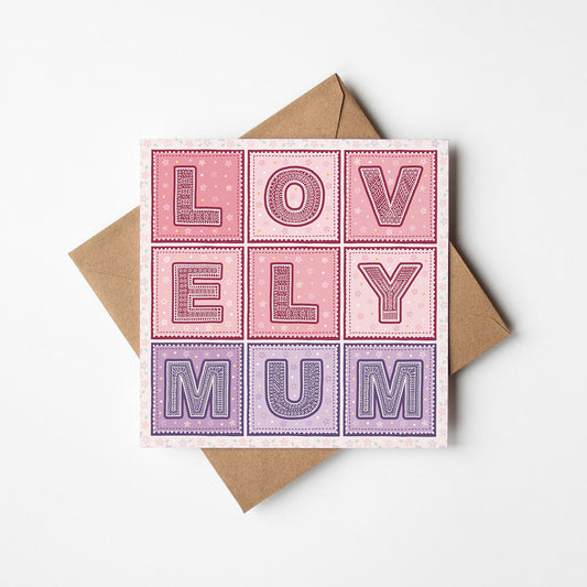 pink and lilac lovely mum floral mother's day card