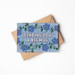 sending you a big hug blue floral thinking of you card unique thinking of you card for friends Printed on FSC-certified card and supplied with a recycled kraft brown envelope