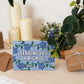 blue thinking of you card featuring blue floral illustrations Sending you a big hug thinking of you card featuring unique illustrations Printed on FSC-certified card and supplied with a recycled kraft brown envelope