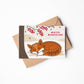 Snowy Winter Fox Christmas card featuring adorable sleeping fox illustration Unique Christmas card Blank inside Recycled kraft brown envelope