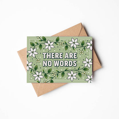 there are no words green floral sympathy card unique sympathy card for loved ones Printed on FSC-certified card and supplied with a recycled kraft brown envelope