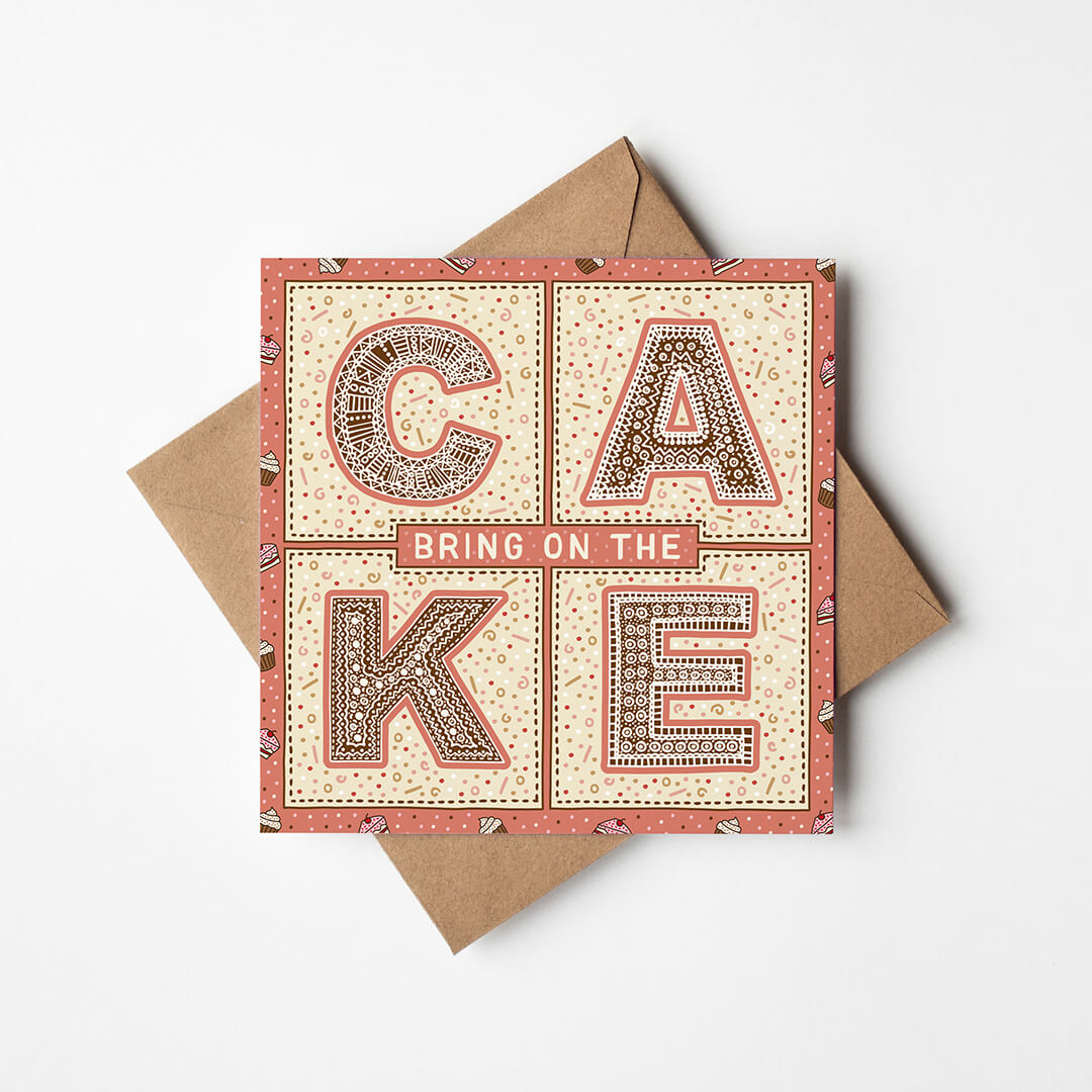 Unique cake birthday card Perfect for baking fans and foodies birthdays Printed on recycled card Blank inside