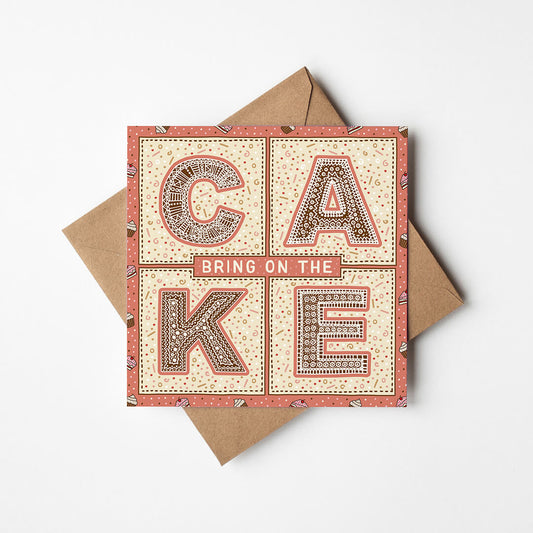 Unique cake birthday card Perfect for baking fans and foodies birthdays Printed on recycled card Blank inside
