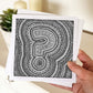 Black white Question mark colouring in card Unique monochrome typographic greeting card Comes with envelope Question mark illustration to colour in