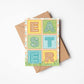Pastel Typographic Happy Easter card Unique patterned Easter card with floral illustrations Printed on recycled card Blank inside