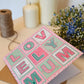 Pink green Lovely Mum floral Mother's Day card design Floral Mother's Day card For lovely, kind, caring Mums Printed on recycled card