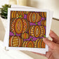 Hand holding orange pumpkin halloween card Unique patterned pumpkin illustration design Orange Purple Blank inside Supplied with envelope